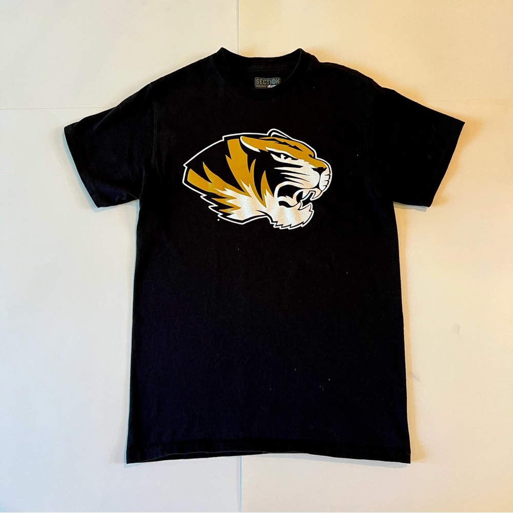 Majestic Section 101 Small Missouri Tigers Mizzou Black Gold Shirt Top Tee